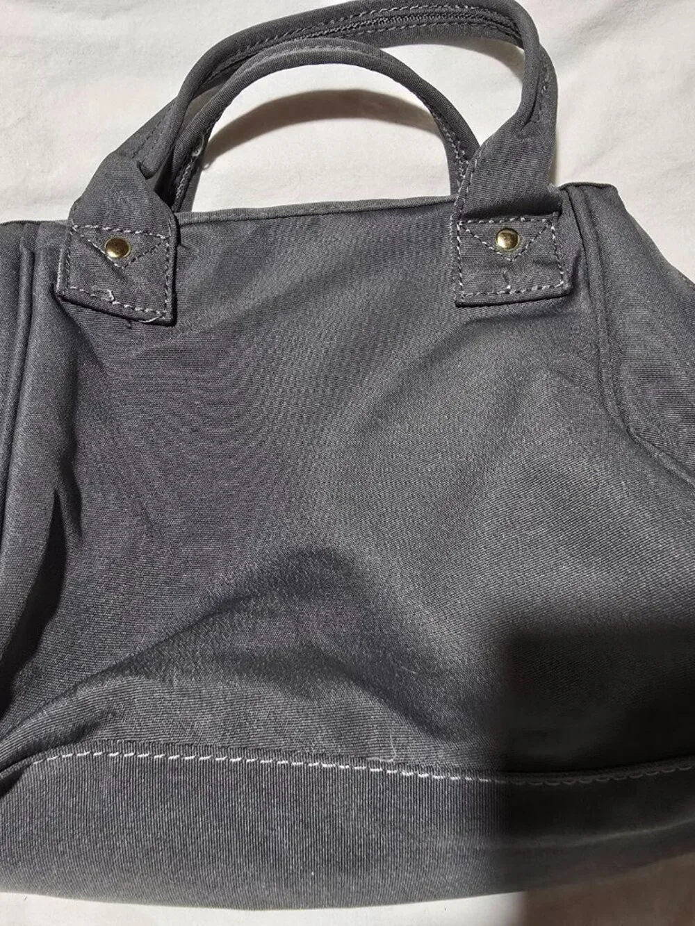 Lequeen Gray Canvas Diaper Bag Mini Backpack Tote Maternity Baby Nappy Bag
